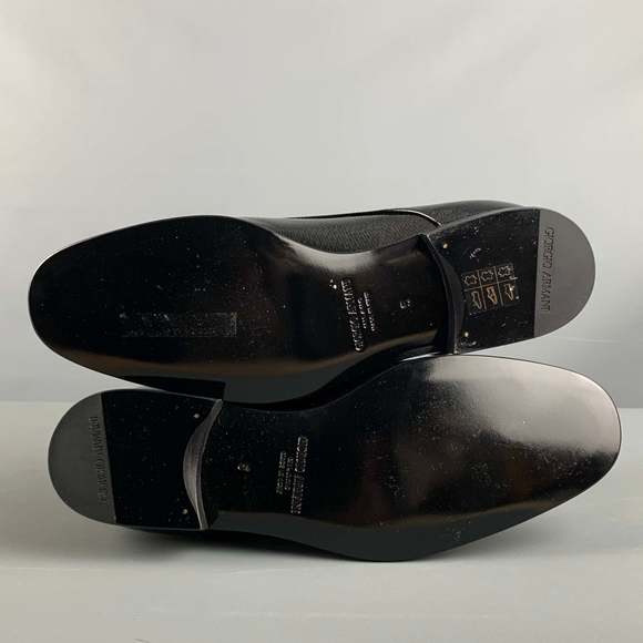 GIORGIO ARMANI Black Solid Leather Lace Up Lace Up Shoes - Picture 6 of 11